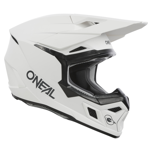 O'Neal 3 SRS Solid White Helmet – Lightweight & DOT Certified Dirt Bike Helmet