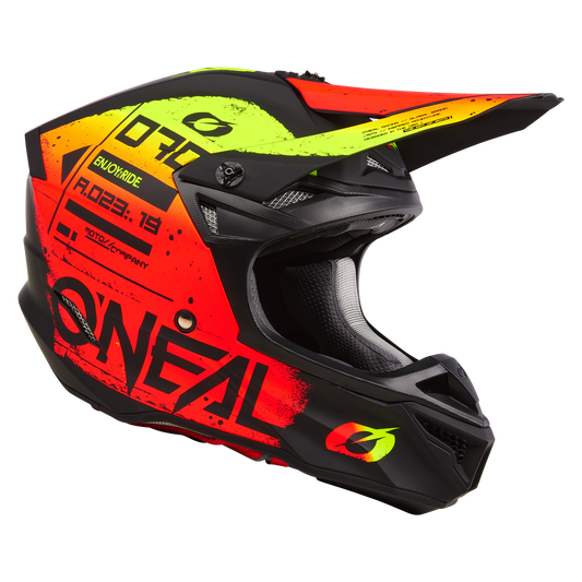 O'Neal 5 SRS Scarz V.4 Helmet B/R – Lightweight DOT Certified Dirt Bike Helmet