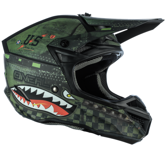O'Neal 5 SRS Warhawk Helmet Green – Lightweight, Comfortable & DOT Certified Dirt Bike Helmet
