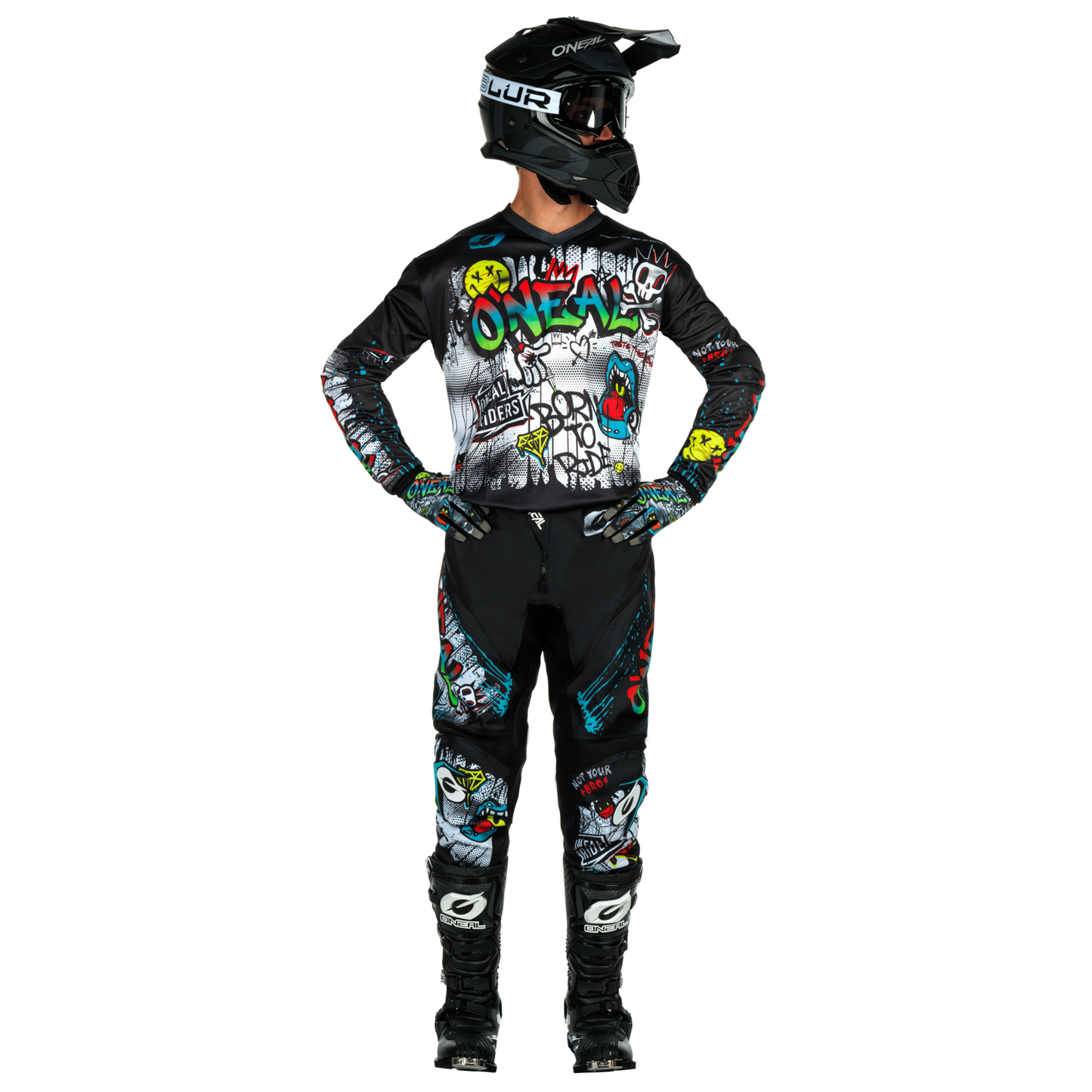 O'Neal Youth Element Rancid Black/White Pro Gear Pack