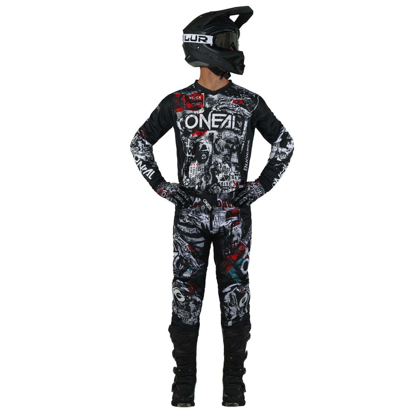 O'Neal Youth Element Attack Black/White Pro Gear Pack