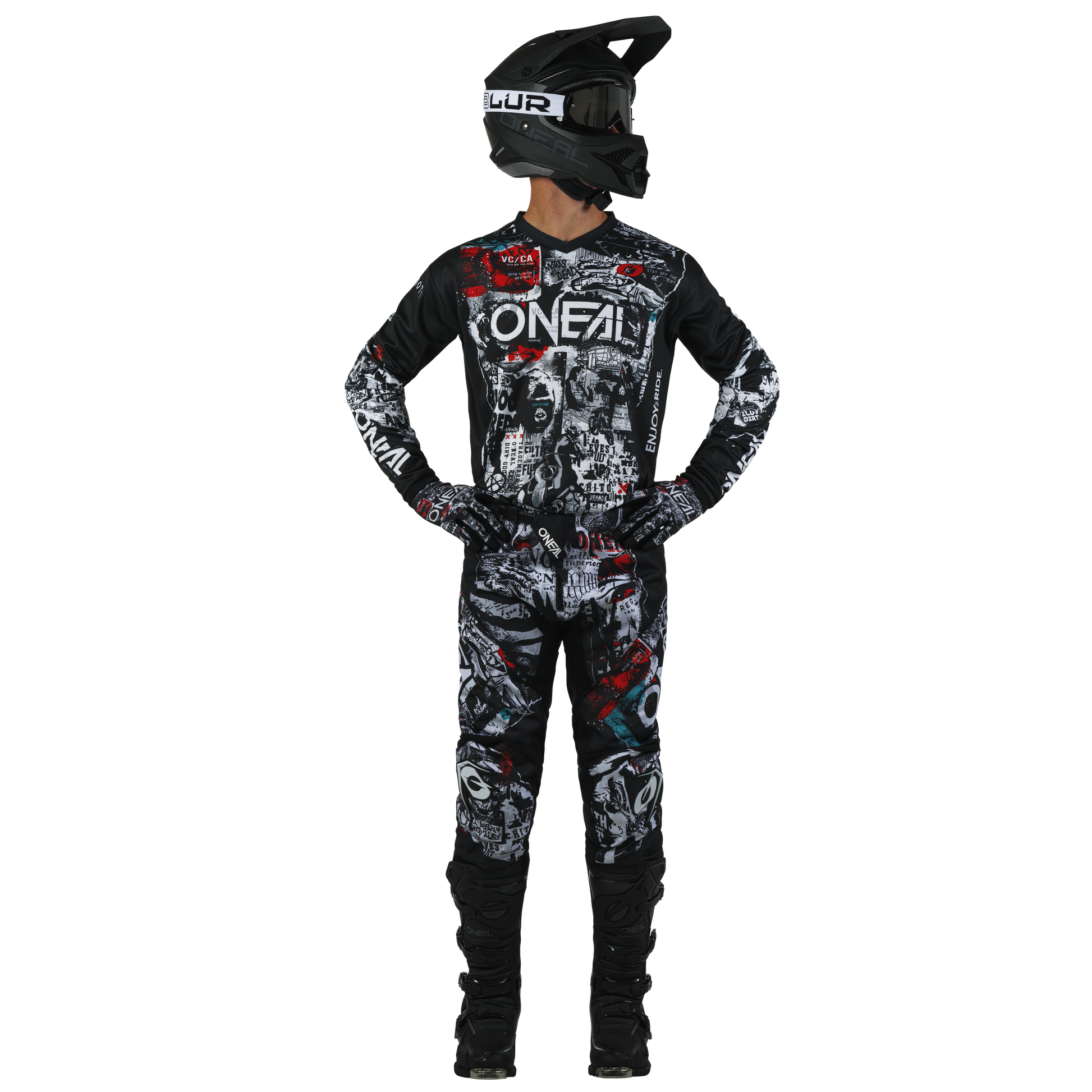 O'Neal Youth Element Attack Black/White Pro Gear Pack