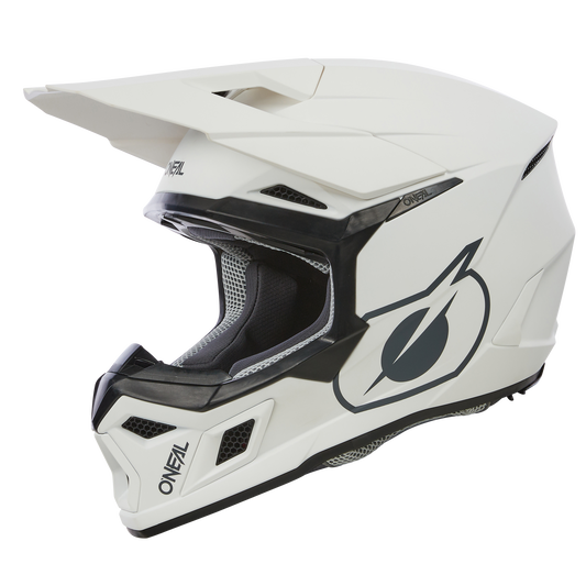 O'Neal 3 SRS Solid White Helmet – Lightweight & DOT Certified Dirt Bike Helmet