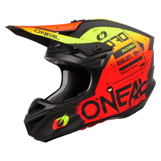 O'Neal 5 SRS Scarz V.4 Helmet B/R – Lightweight DOT Certified Dirt Bike Helmet