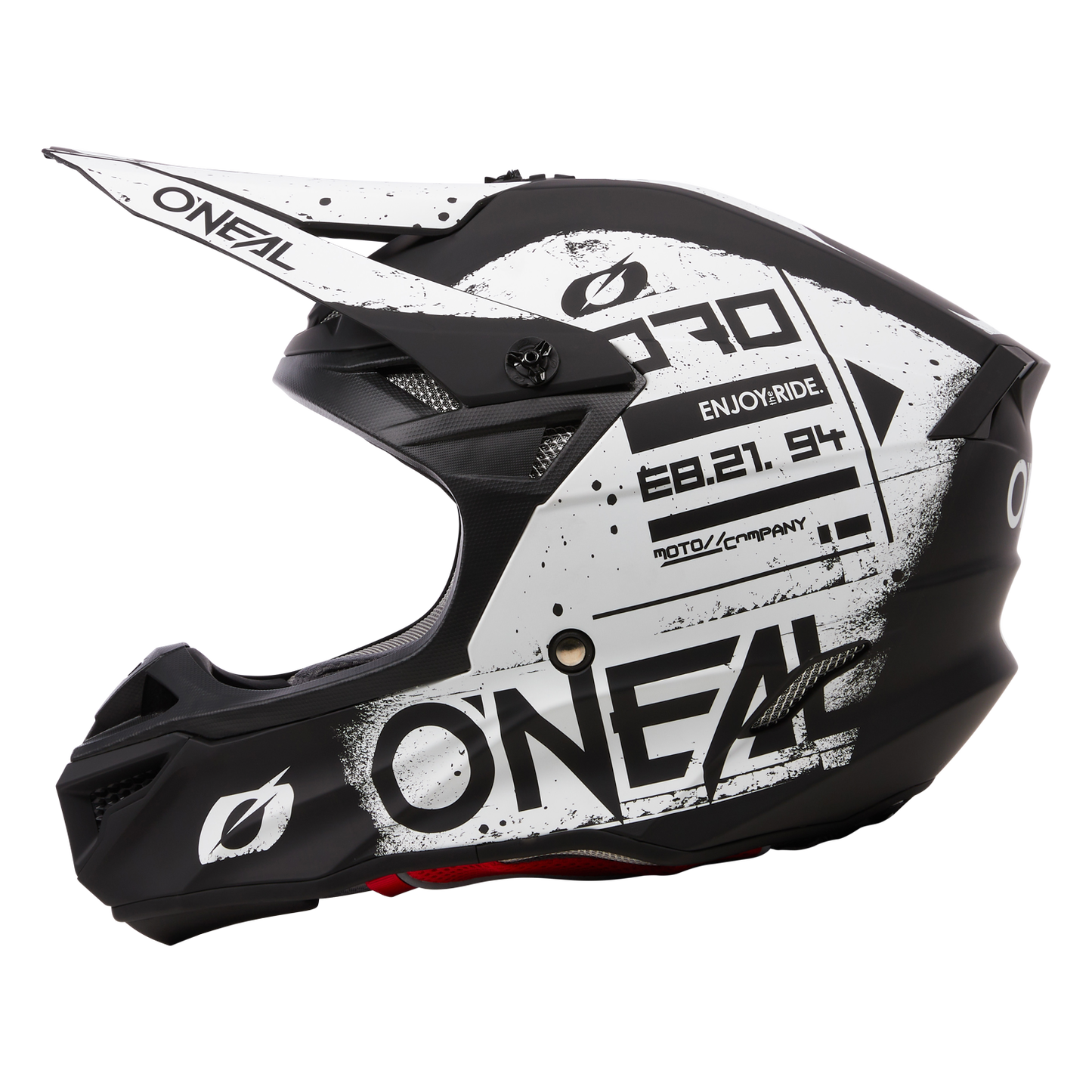 O'Neal 5 SRS Scarz V.4 Helmet B/W – Lightweight DOT Certified Dirt Bike Helmet