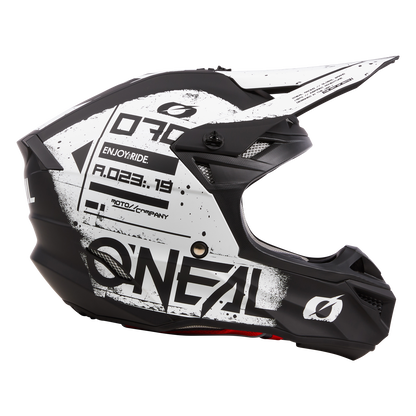 O'Neal 5 SRS Scarz V.4 Helmet B/W – Lightweight DOT Certified Dirt Bike Helmet