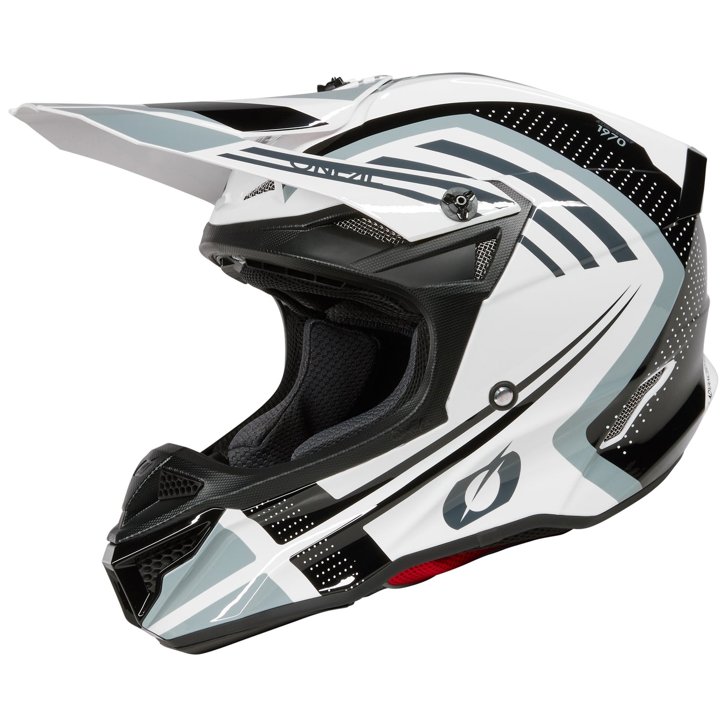 O'Neal 5 SRS Spike White/Black Helmet – Lightweight, Stylish & DOT Certified Dirt Bike Helmet