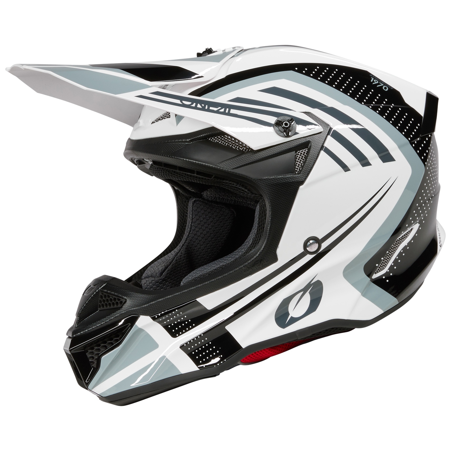 O'Neal 5 SRS Spike White/Black Helmet – Lightweight, Stylish & DOT Certified Dirt Bike Helmet