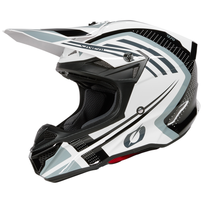 O'Neal 5 SRS Spike White/Black Helmet – Lightweight, Stylish & DOT Certified Dirt Bike Helmet