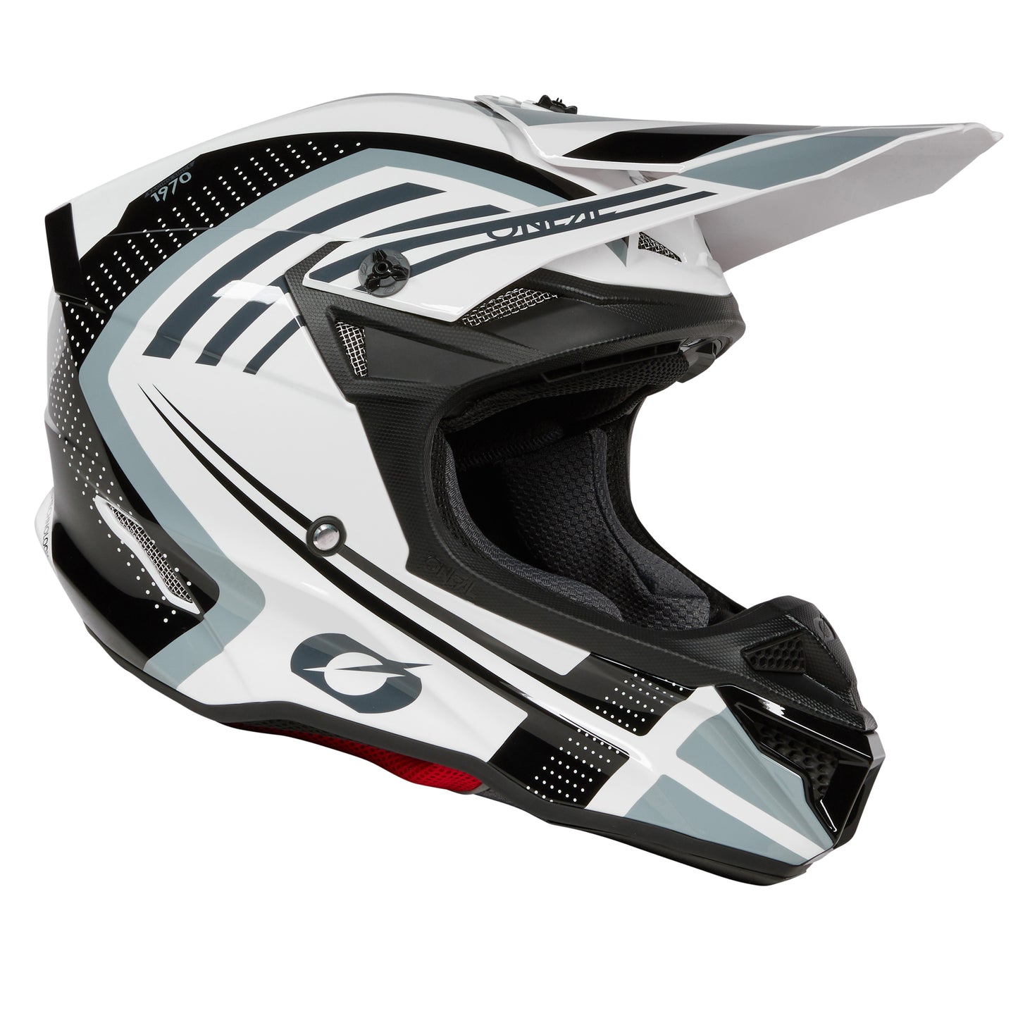 O'Neal 5 SRS Spike White/Black Helmet – Lightweight, Stylish & DOT Certified Dirt Bike Helmet