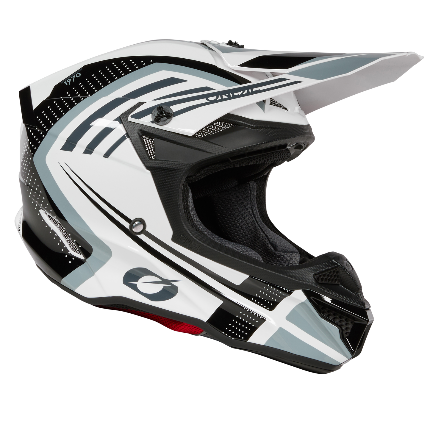 O'Neal 5 SRS Spike White/Black Helmet – Lightweight, Stylish & DOT Certified Dirt Bike Helmet