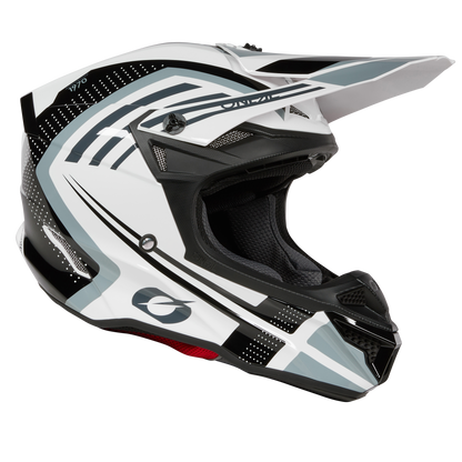 O'Neal 5 SRS Spike White/Black Helmet – Lightweight, Stylish & DOT Certified Dirt Bike Helmet