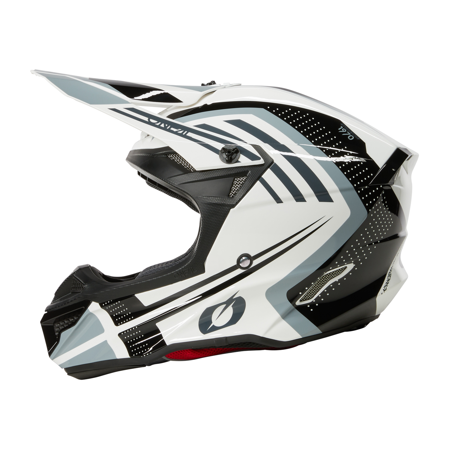 O'Neal 5 SRS Spike White/Black Helmet – Lightweight, Stylish & DOT Certified Dirt Bike Helmet