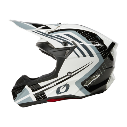 O'Neal 5 SRS Spike White/Black Helmet – Lightweight, Stylish & DOT Certified Dirt Bike Helmet