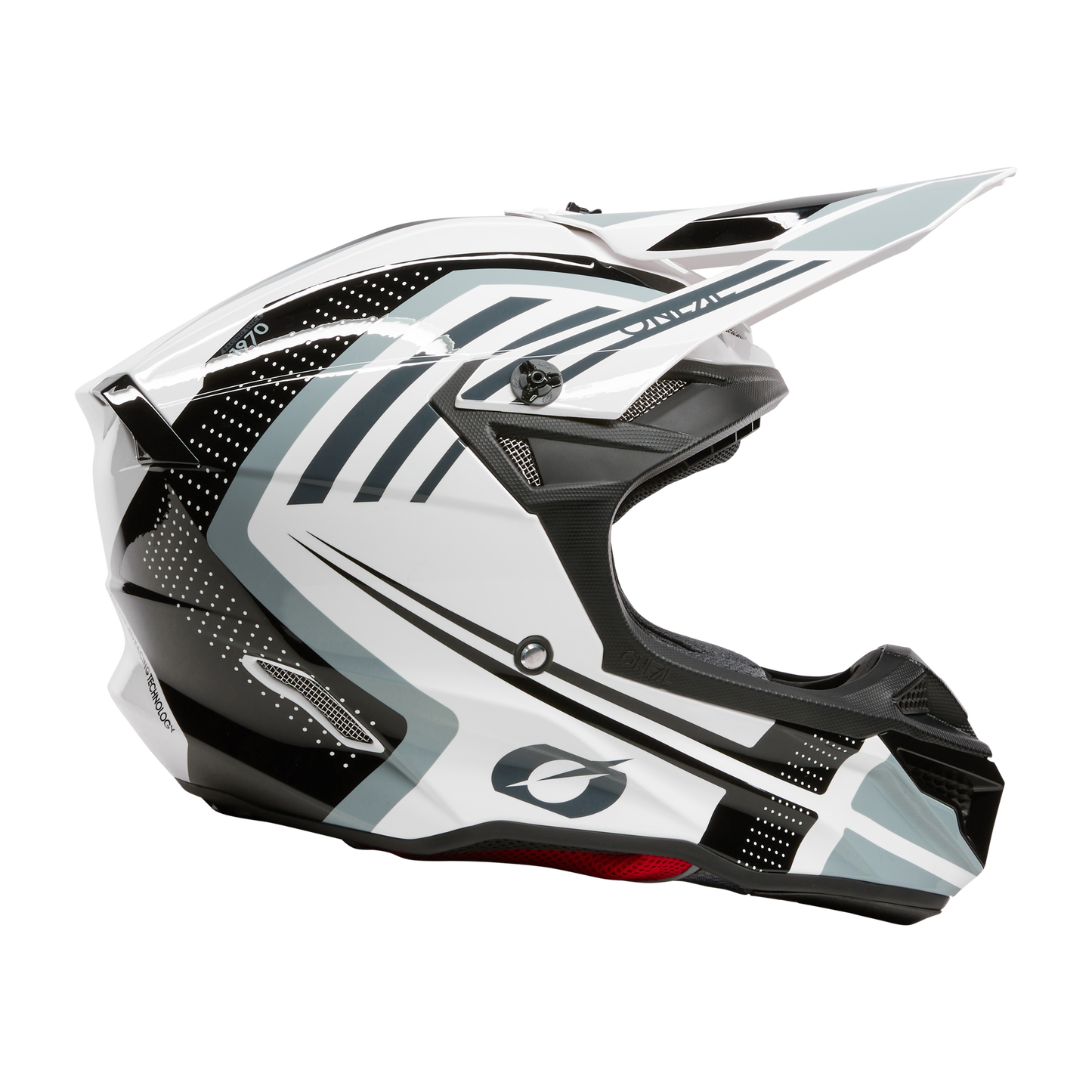 O'Neal 5 SRS Spike White/Black Helmet – Lightweight, Stylish & DOT Certified Dirt Bike Helmet