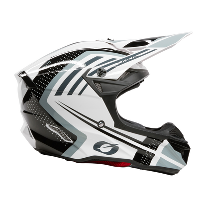 O'Neal 5 SRS Spike White/Black Helmet – Lightweight, Stylish & DOT Certified Dirt Bike Helmet